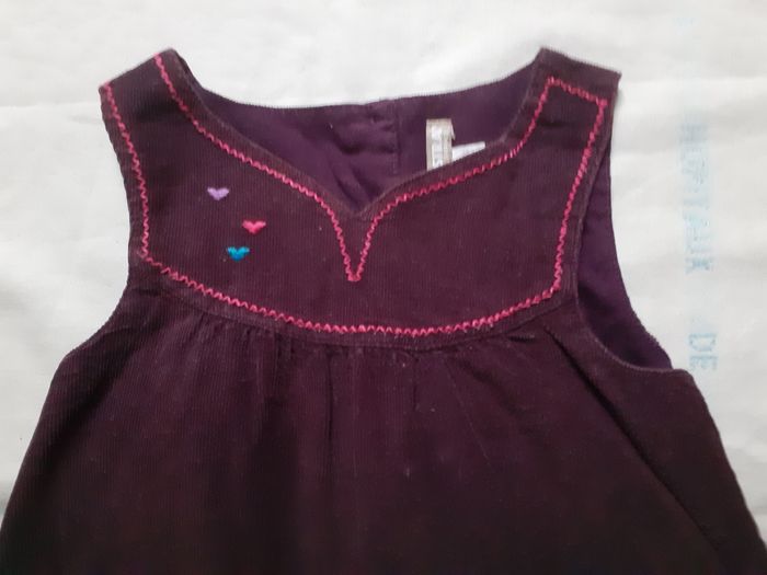 Robe bordeaux motif framboise, turquoise et mauve - photo numéro 2