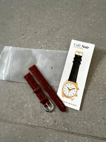 Bracelet en cuir pour montre Café noir 12mm de largeur