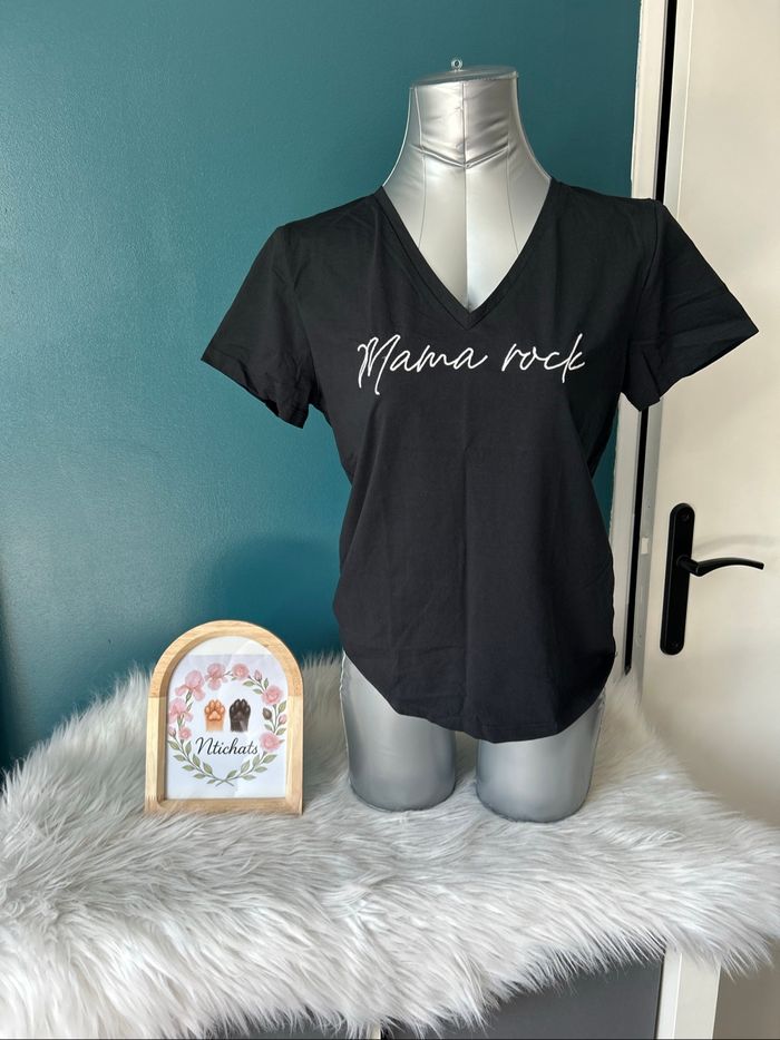Duo Tee-shirts “Mama rock” & “Mini rock” – Taille L (femme) + 4 ans (enfant) - photo numéro 2