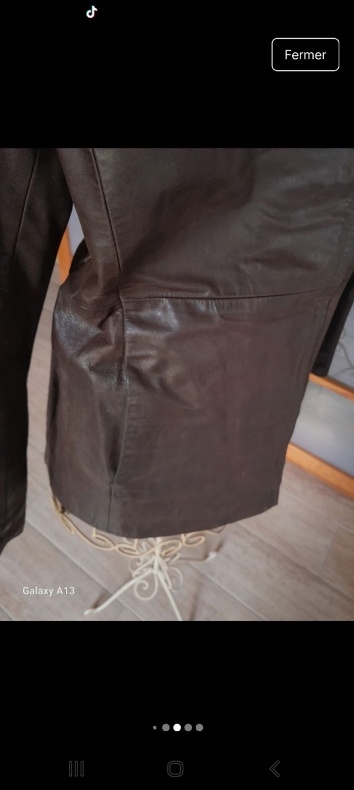 Veste mi longue en cuir T38 - photo numéro 7
