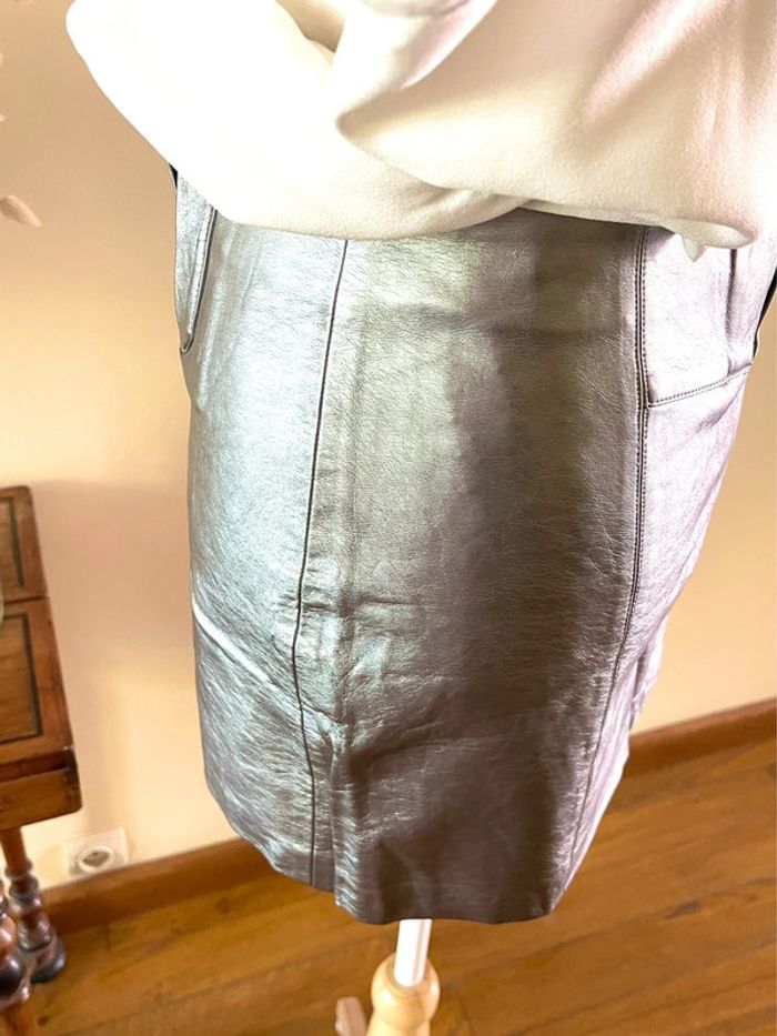 Jupe Zara gris métallisé XS - photo numéro 2