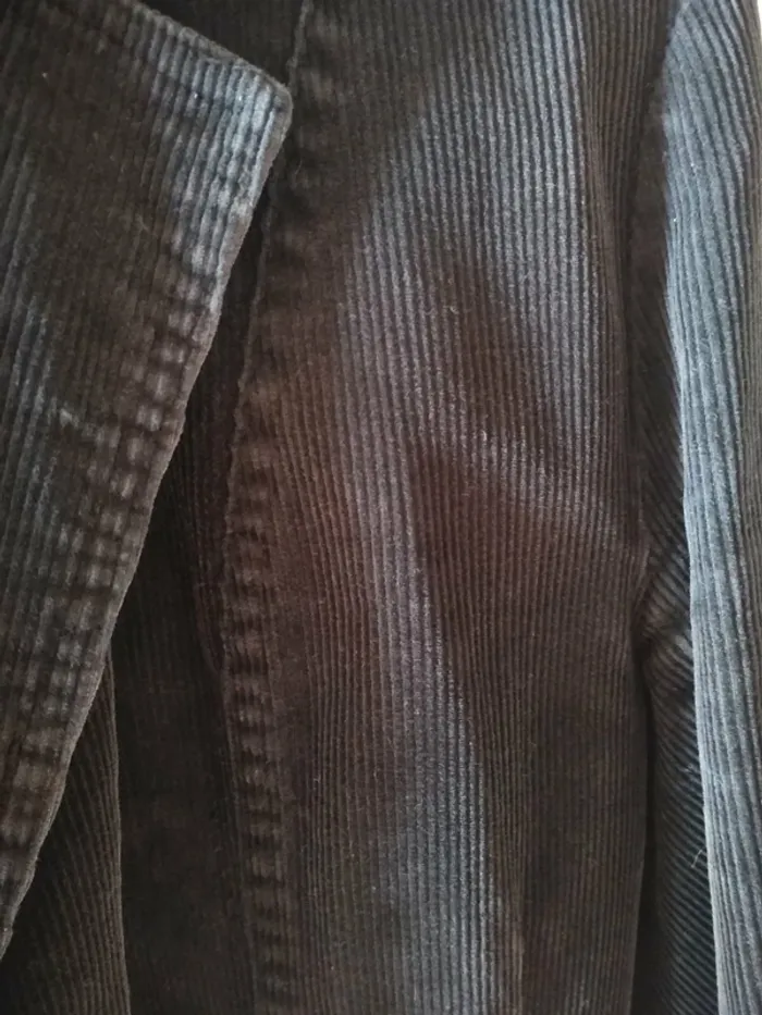 Veste Femme Velours Noire à côtes - photo numéro 4