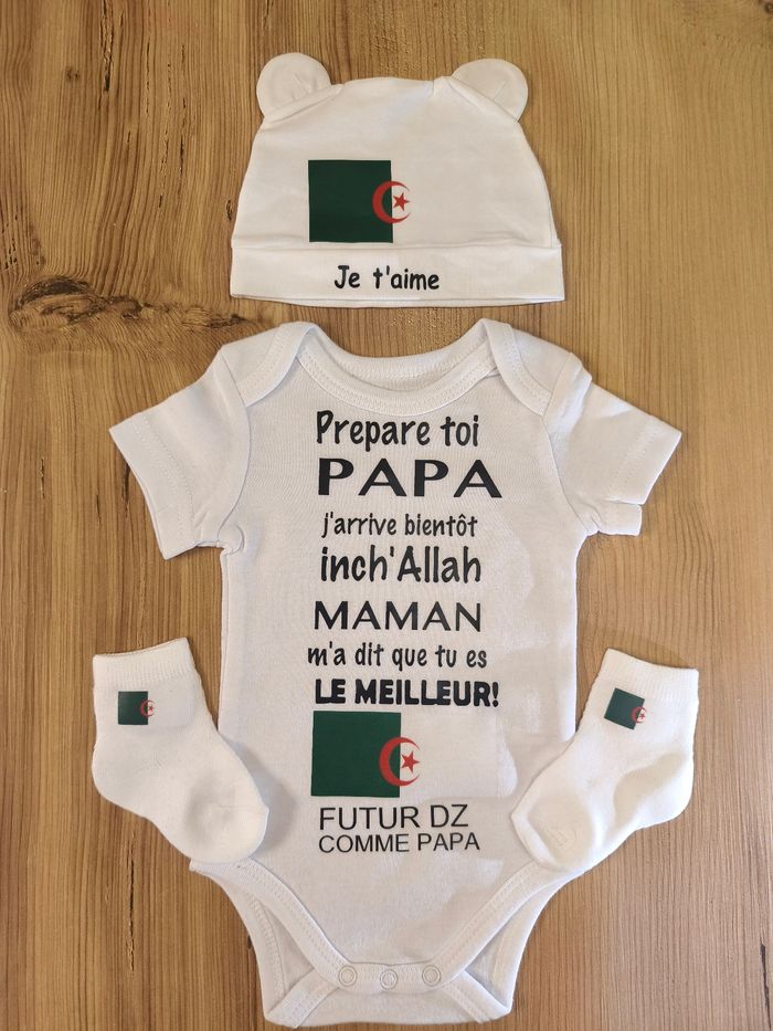 Ensemble bébé Algérie Annonce grossesse Cadeau futur papa - photo numéro 3