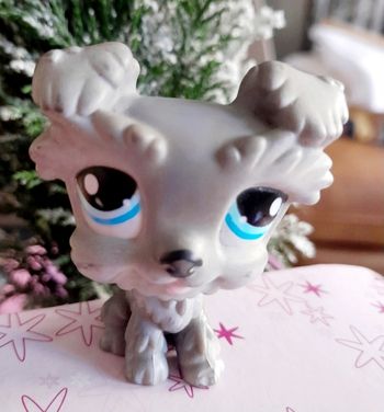 Figurine Littlest Pet Shop Chien Schnauzer gris