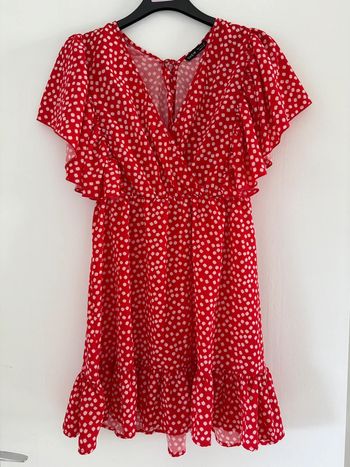 Robe d’été rouge à volant / Taille M