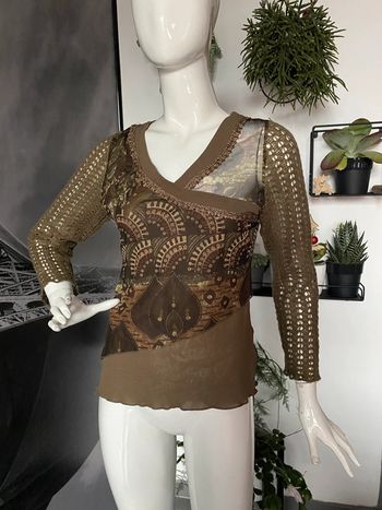 Top en voile manches tricot 36/38