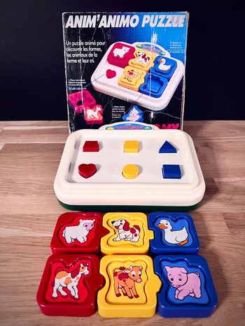 Puzzle sonore TOMY Anim’Animo “Les Habitants de ma Ferme” vintage avec boîte - Très bon état années 90