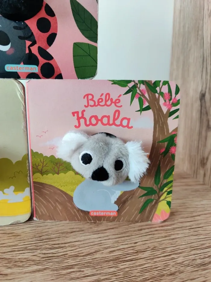 Lot de 3 livres marionnettes Casterman Bébé Koala, Bébé coccinelle et Adrien petit chien - photo numéro 5