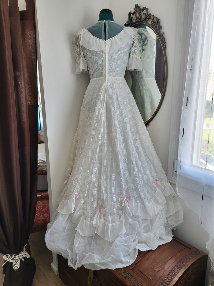 Robe en dentelle blanche vintage Belle époque - photo numéro 3