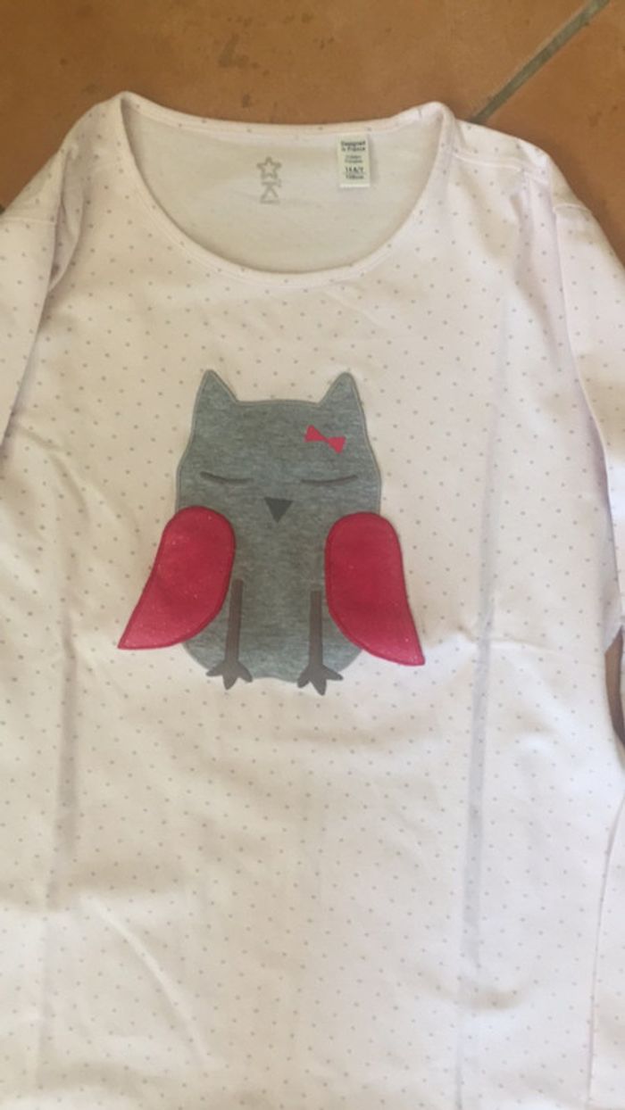 Chemise de nuit rose pale à pois gris - photo numéro 2