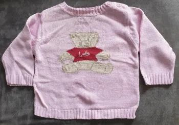 Pull coton rose lulu castagnette 12 mois