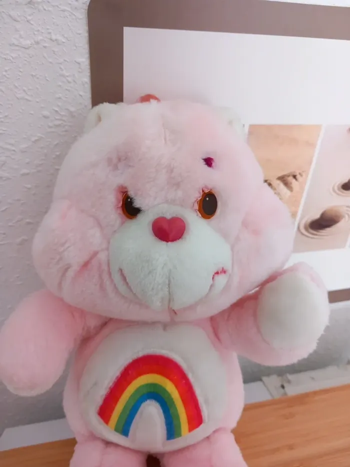 Peluche bisounours care bears rose arc en ciel - photo numéro 2