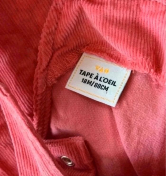 Robe salopette velours Tape à l’œil taille 18M - photo numéro 2