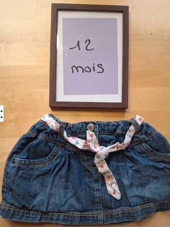 Jupe en jean pour fille taille 12mois marque obaidi très bon état