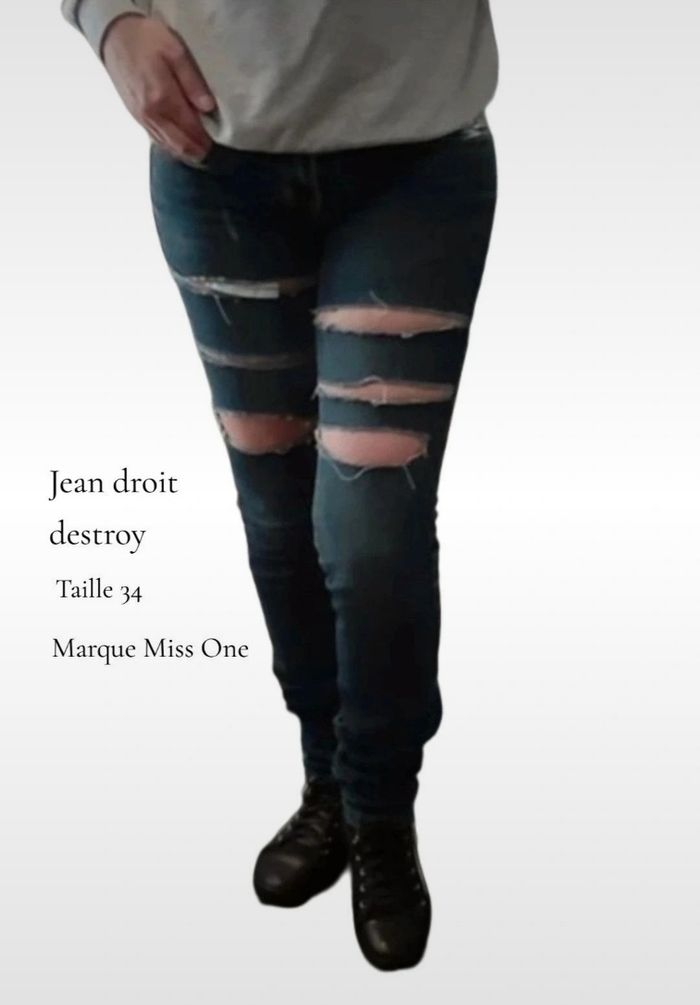 Jean destroy Miss one taille 34 - photo numéro 2