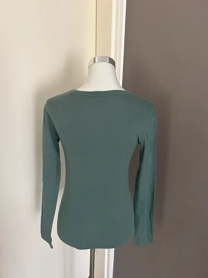 Petit bateau, T-shirt manches longues vert d’eau taille XS - photo numéro 3