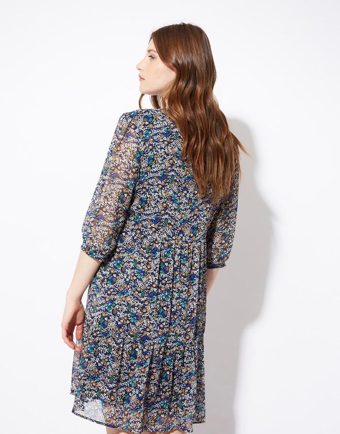 Robe courte imprimé à fleurs BLEU - Riu - taille 46 - photo numéro 3