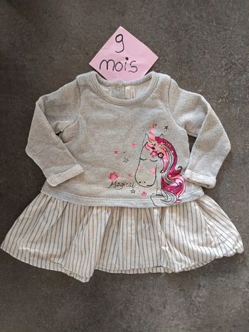 Robe grise licorne 🦄 9 mois