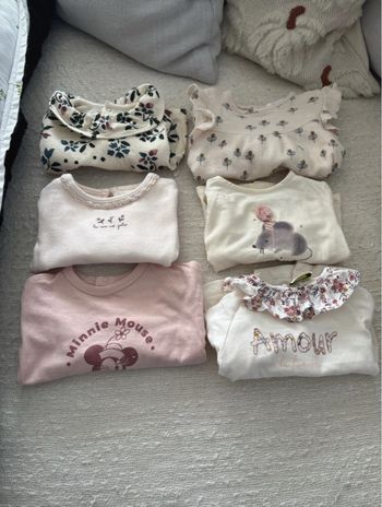 Lot Top bébé filles 1-3 mois divers marques