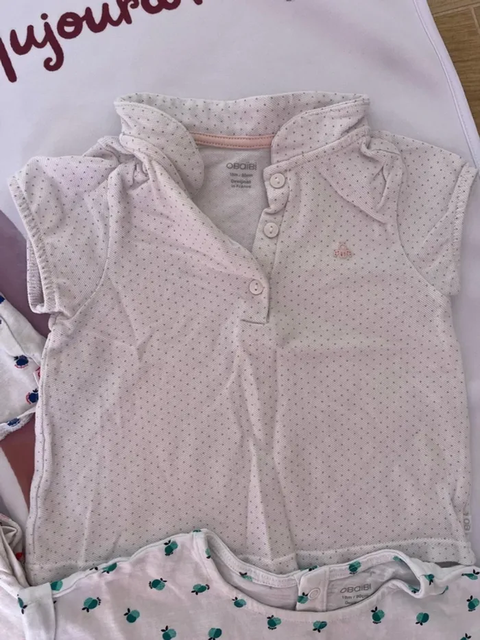 👕 Lot de 4 t-shirts bébé fille – Obaïbi – Taille 18 mois / 80 cm - photo numéro 5