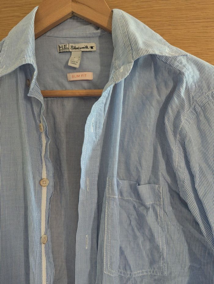 Chemise bleue à rayures - photo numéro 2