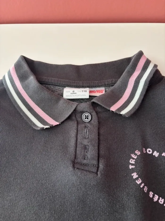 Robe/sweat ZARA grise/rose 6Y/116cm - photo numéro 7