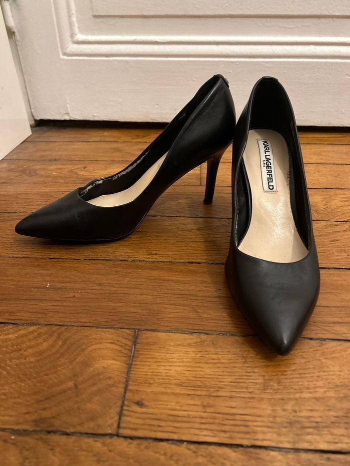 Sublimes escarpins noires Karl Lagerfeld taille 37. - photo numéro 6