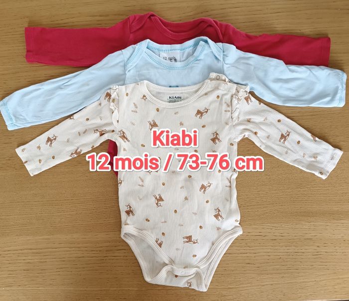 LOT : 3 body bodies différentes marques 12 mois 73-76 cm unisexe