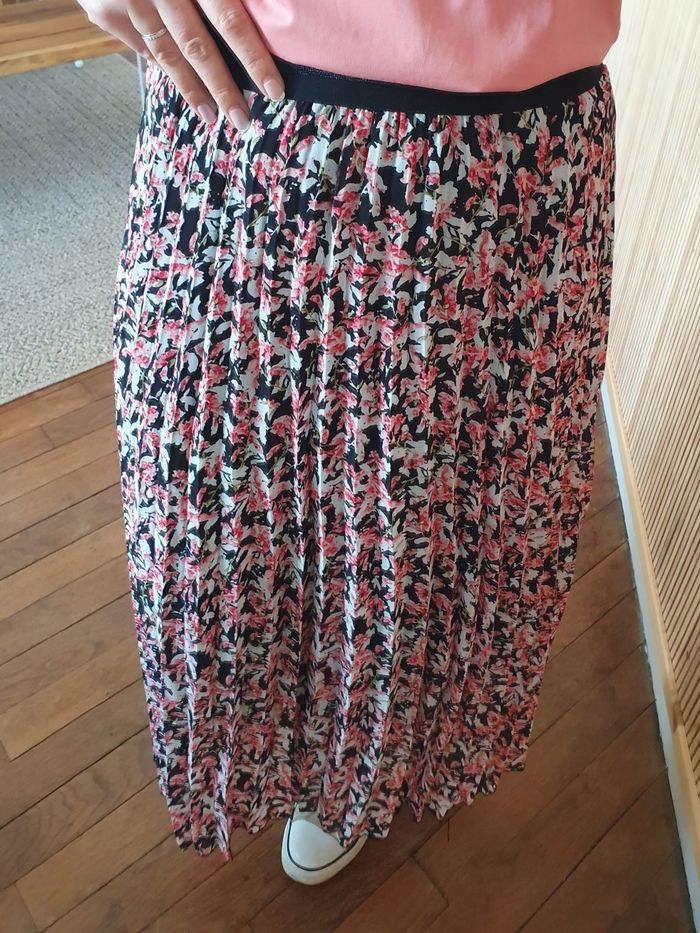 Jupe plissée Vienne rose motifs Taille M - photo numéro 3