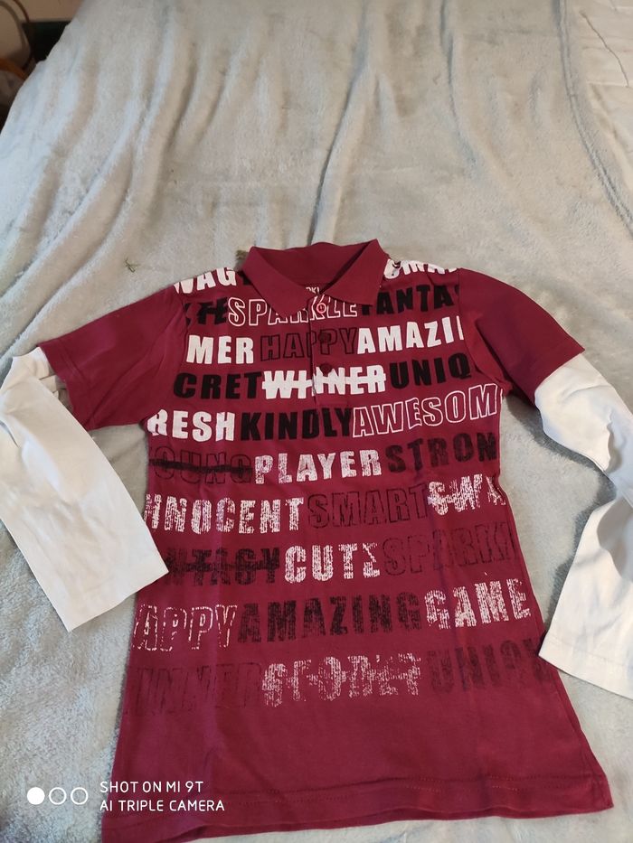 Polo manches longues garçon taille 8 ans