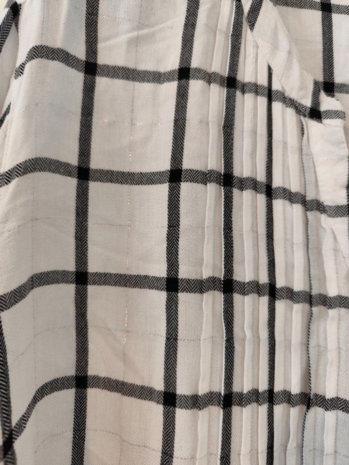 Blouse chemise blanche quadrillée taille 54 Damart - photo numéro 5
