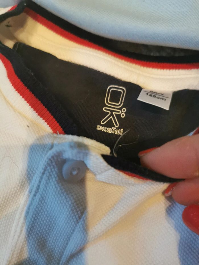 Lot 2 hauts 1 polo long orchestra 8 ans blanc 1 t shirt lonh littlr brother - photo numéro 3