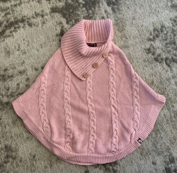 Poncho fille - sergent major - chaud - hiver - rose - 7 ans