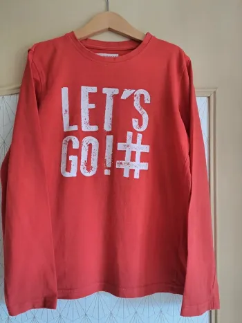T-shirt garçon ML rouge 10 ans tbe in extenso