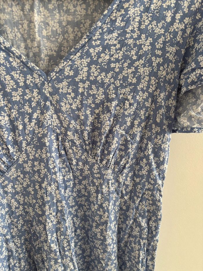 Robe bleue fleurs blanches XL - photo numéro 3