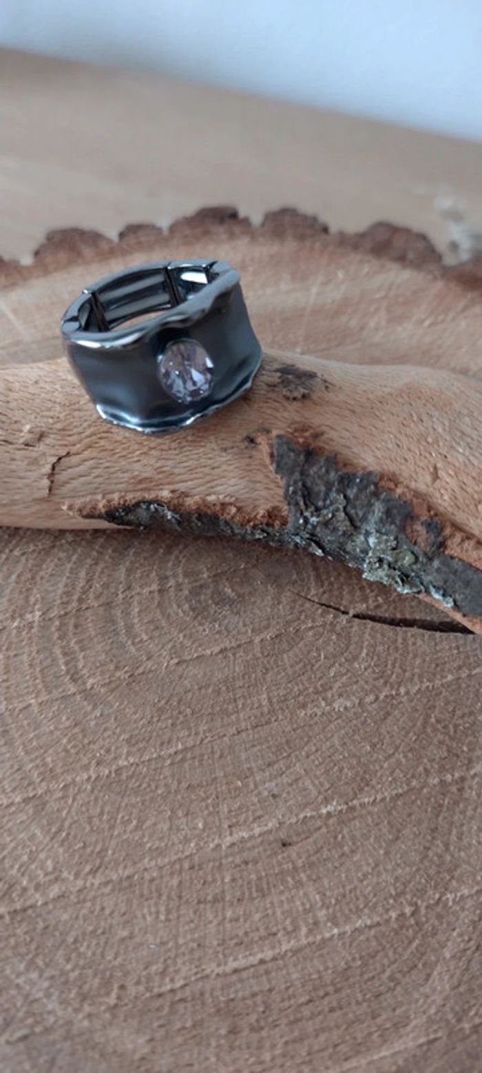 Bague élastique Bohm et cristal - photo numéro 2