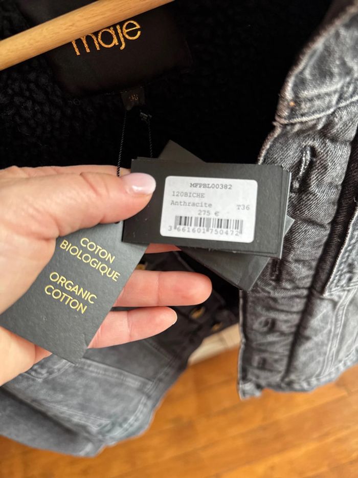 Veste en jean col sherpa Maje - photo numéro 3