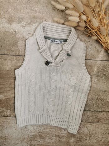 🌸Haut sans manches 100%coton beige Tape à l'œil 12mois