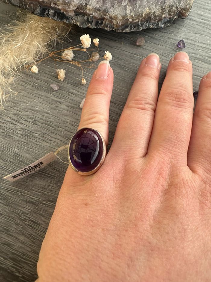 Bague en argent et Améthyste véritable - Pierre véritable - photo numéro 8