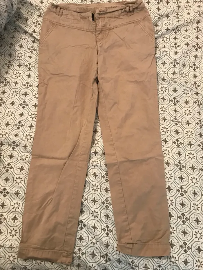 Pantalon carotte beige