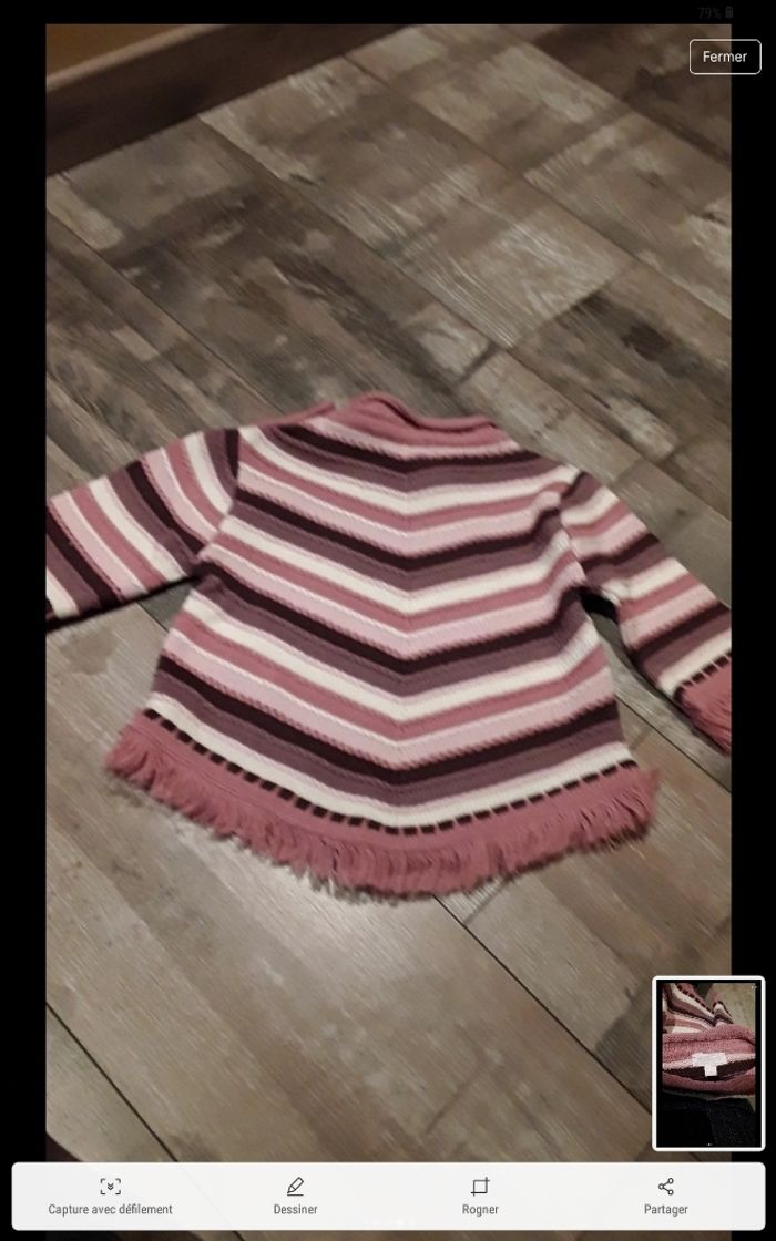 Pull en pointe à rayures rose - photo numéro 7
