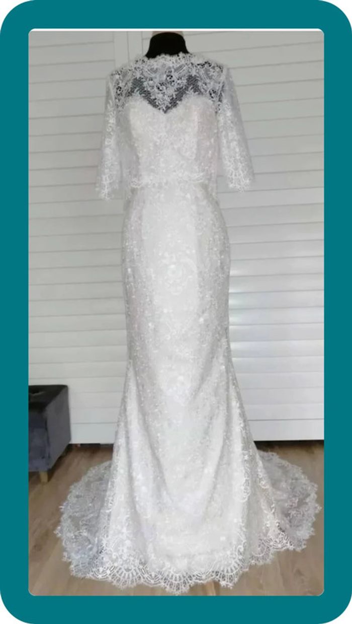 Robe de mariée Pronuptia T38 non retouchée modèle unique Dentelle (caraco et jupon compris) - photo numéro 3