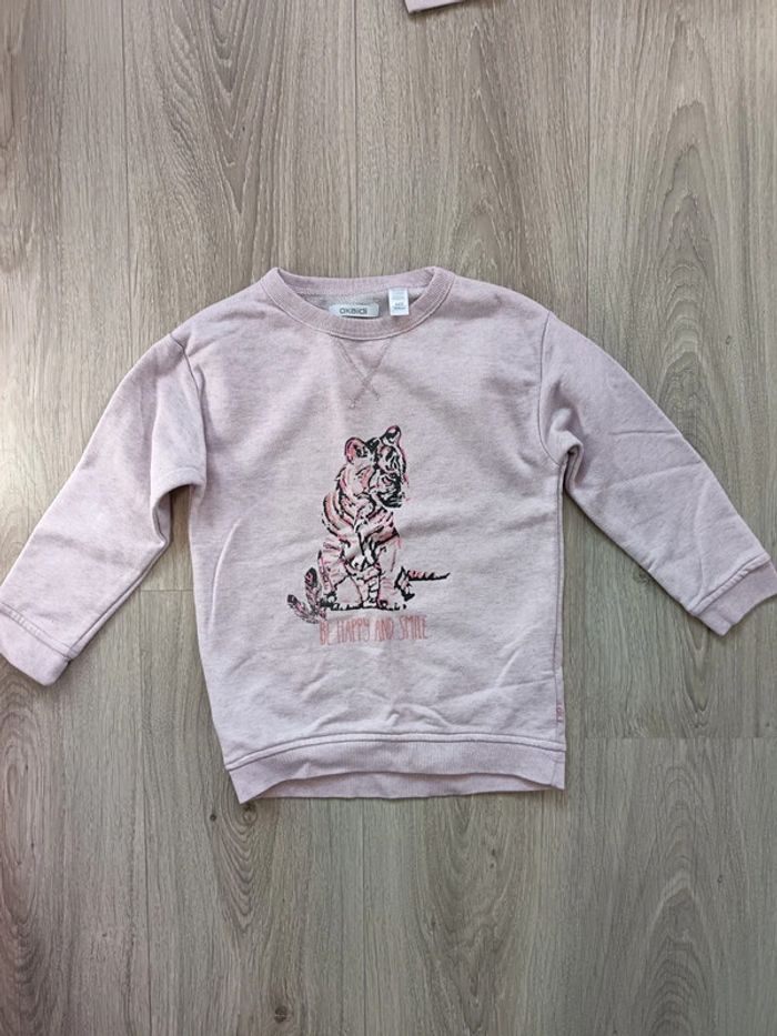 Lot 3 pulls fille 4 ans rose étoile tigre cœur Okaïdi DPAM - photo numéro 7