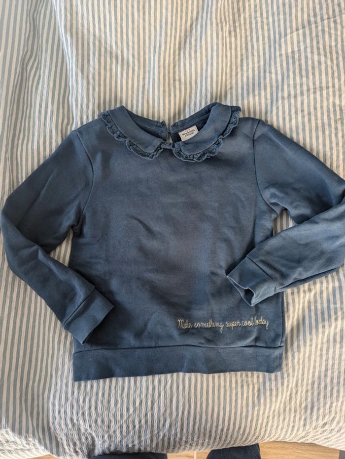 Sweat fille bleu gris TAO 6 ans