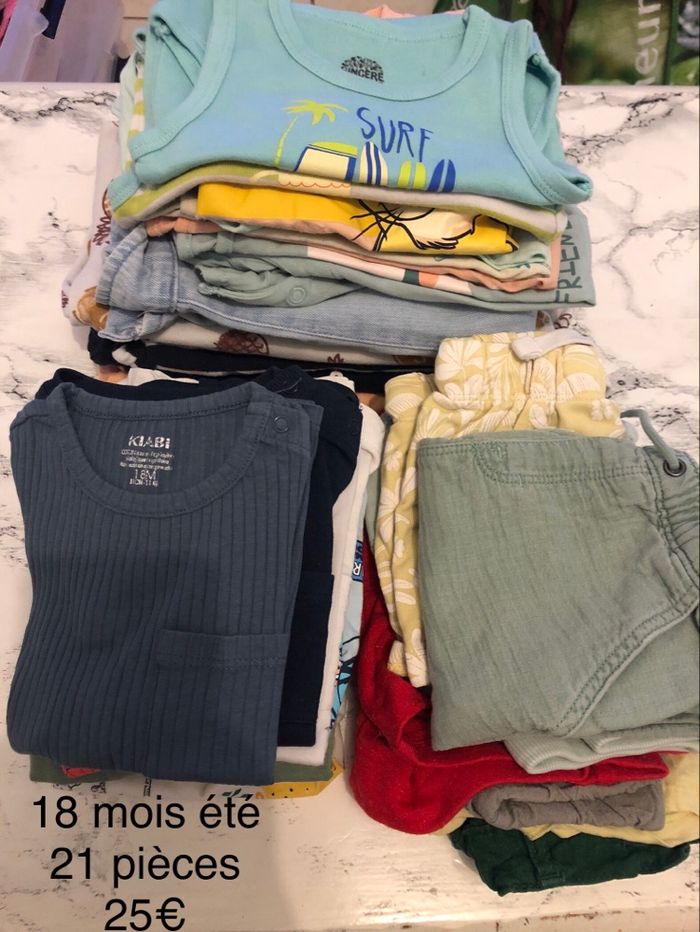 Lot vêtements bébé garçon été 18 mois