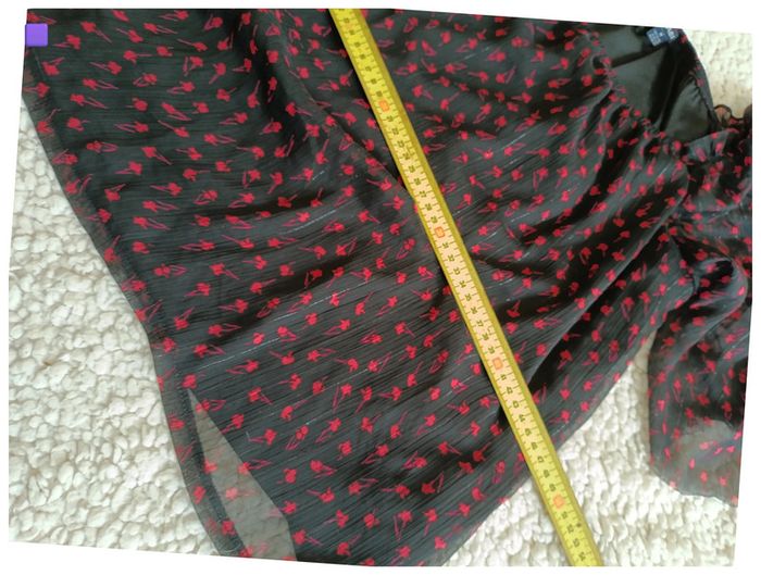 Haut noir transparent à motifs rouges Vintage cute gotique - photo numéro 7