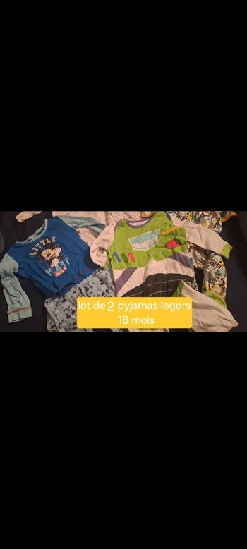 Lot de 2 pyjamas légers coton 18 mois