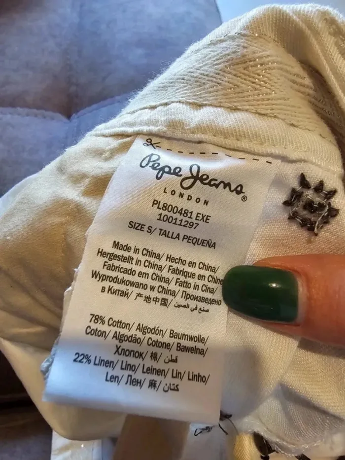 Short Blanc Pepe Jeans Détails Broderie - Taille S (36) - Été Bohème Chic - photo numéro 5