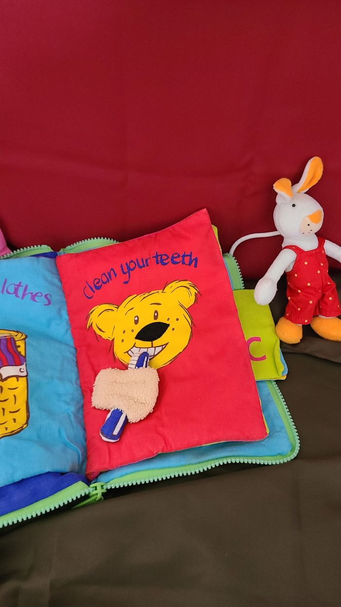 Livre d'histoires en tissu de collection ELC bonne nuit taches de rousseur 6M+ 2003 rare - photo numéro 5