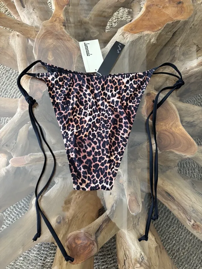 Bas de maillot de bain léopard femme ficelles - photo numéro 4